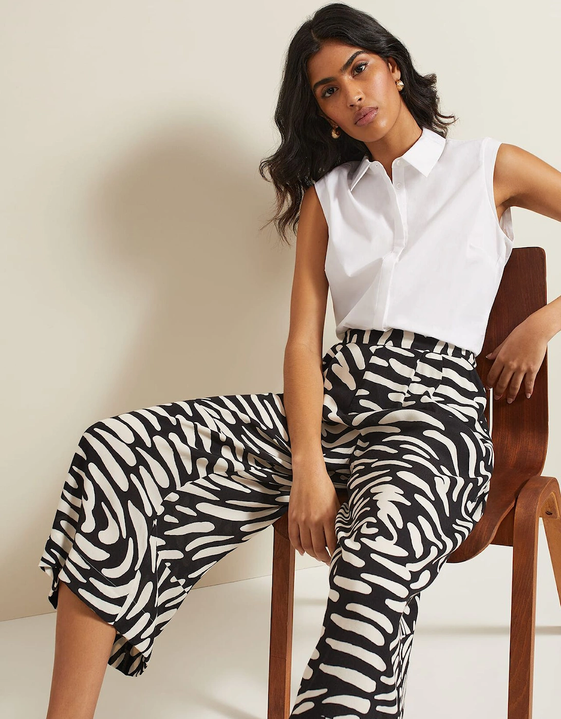 Malaya Abstract Print Culottes