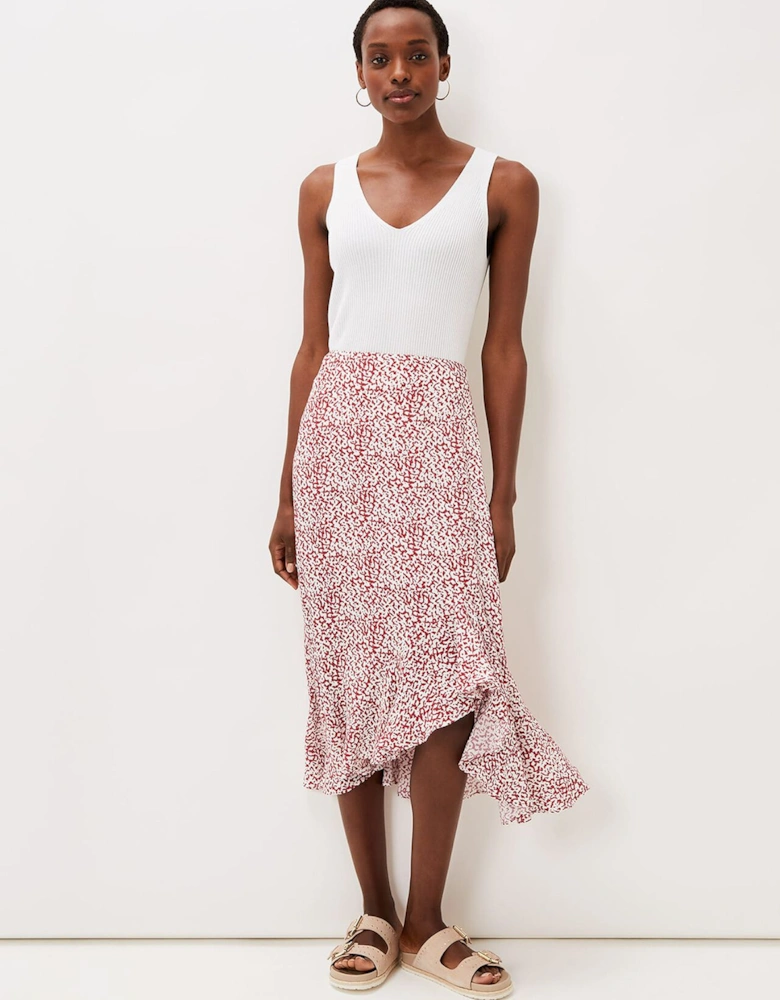 Lara Print Frill Hem Skirt