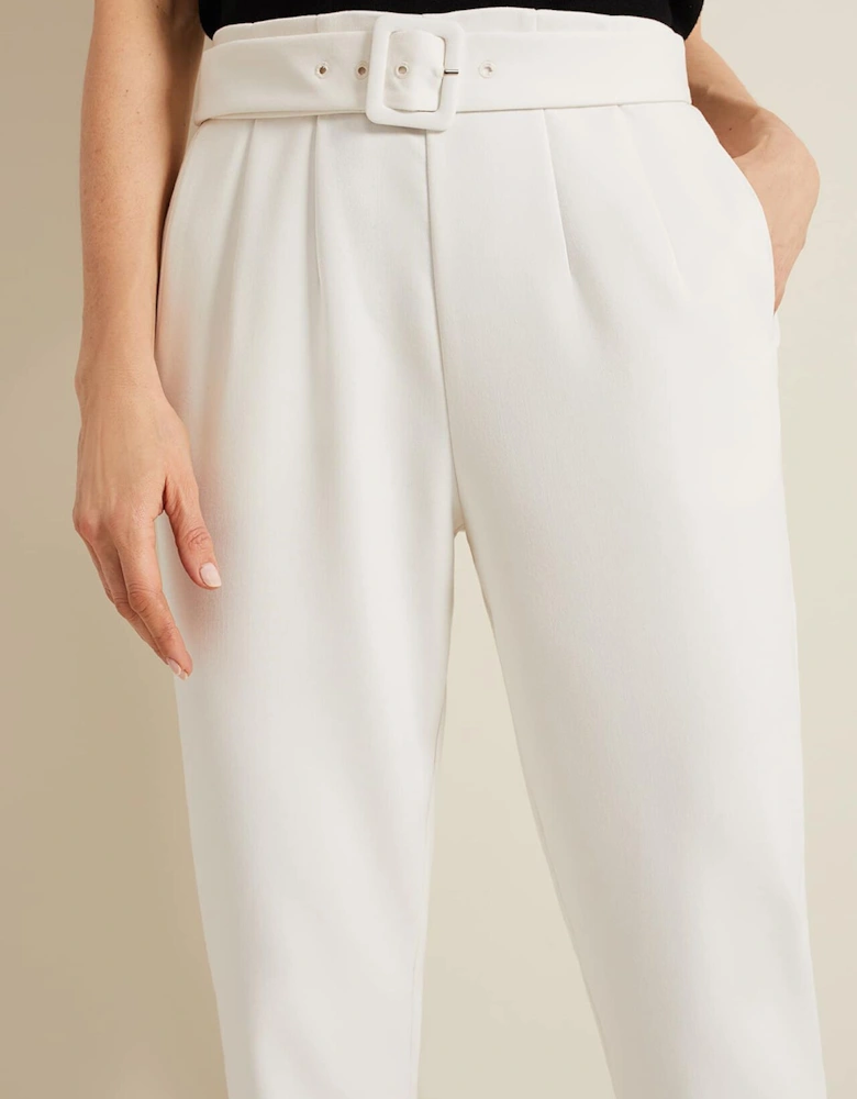 Gaia Neutral Tapered Tailored Trousers