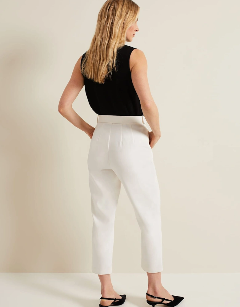 Gaia Neutral Tapered Tailored Trousers