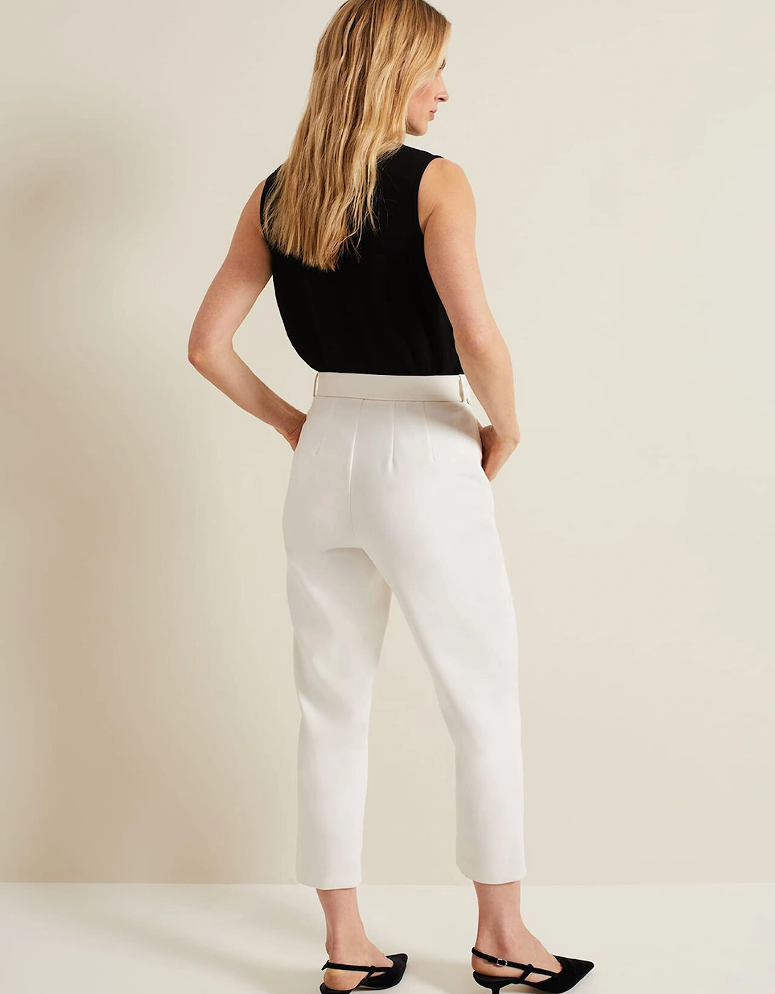 Gaia Neutral Tapered Tailored Trousers