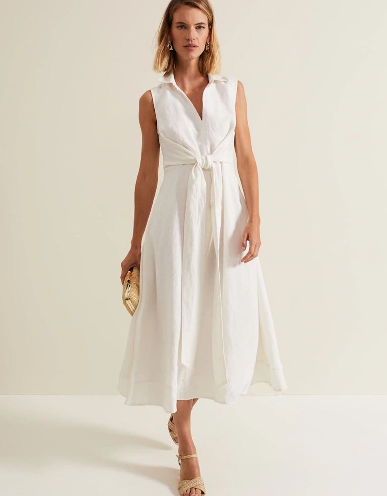 Becky Tie Front Midi Dress