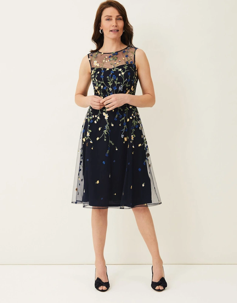 Esmeralda Embroidered Fit & Flare Dress