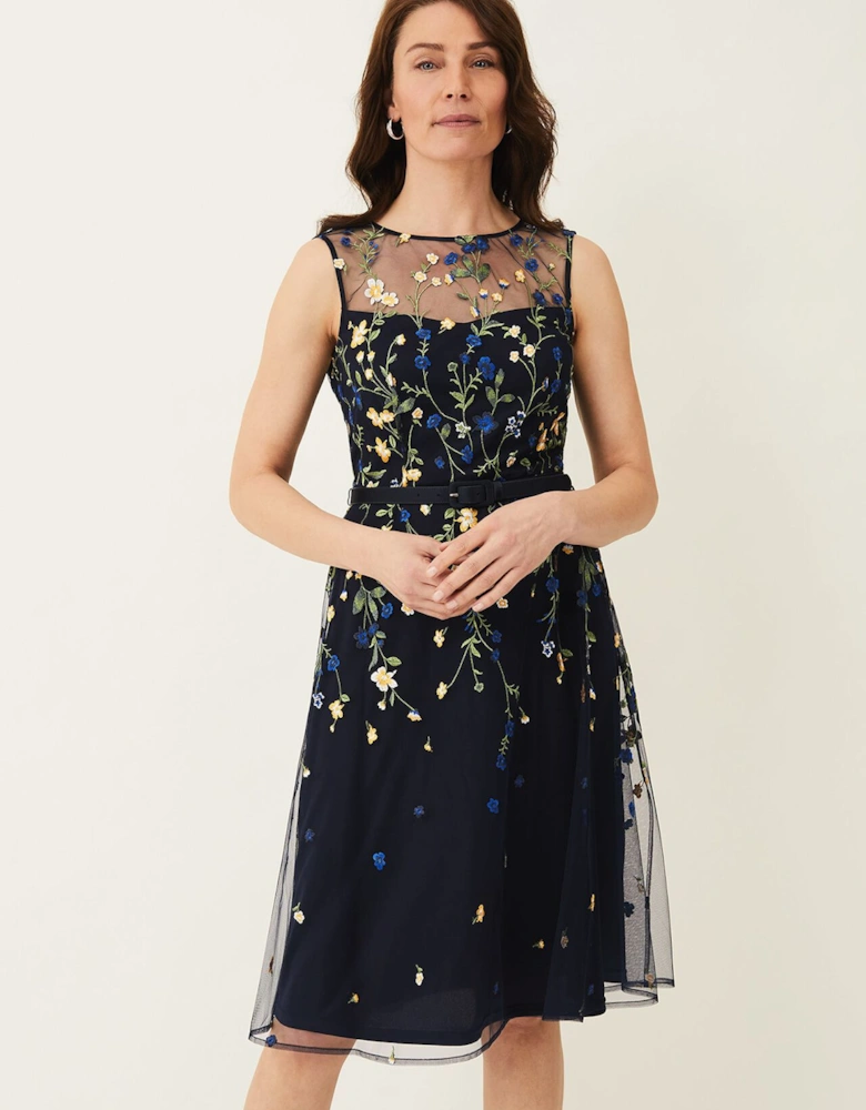 Esmeralda Embroidered Fit & Flare Dress