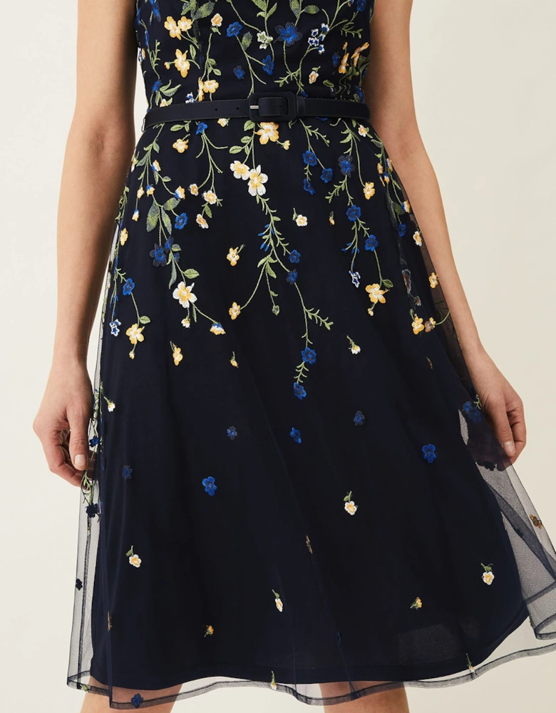 Esmeralda Embroidered Fit & Flare Dress