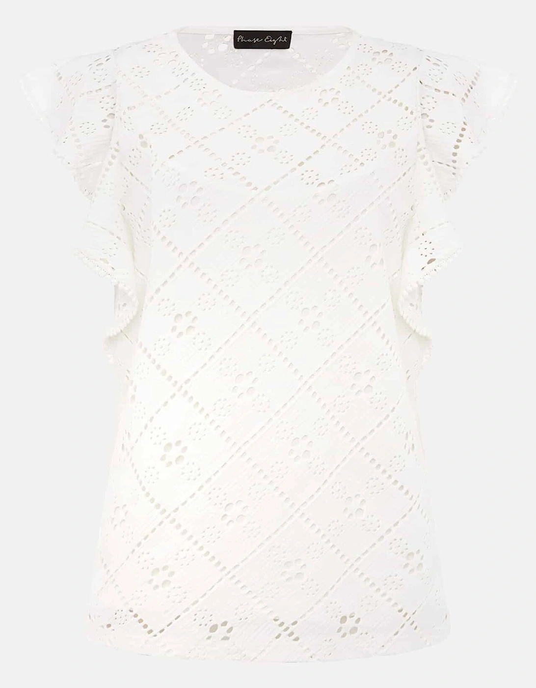 Guilana Cotton Frill Sleeve Lace Top