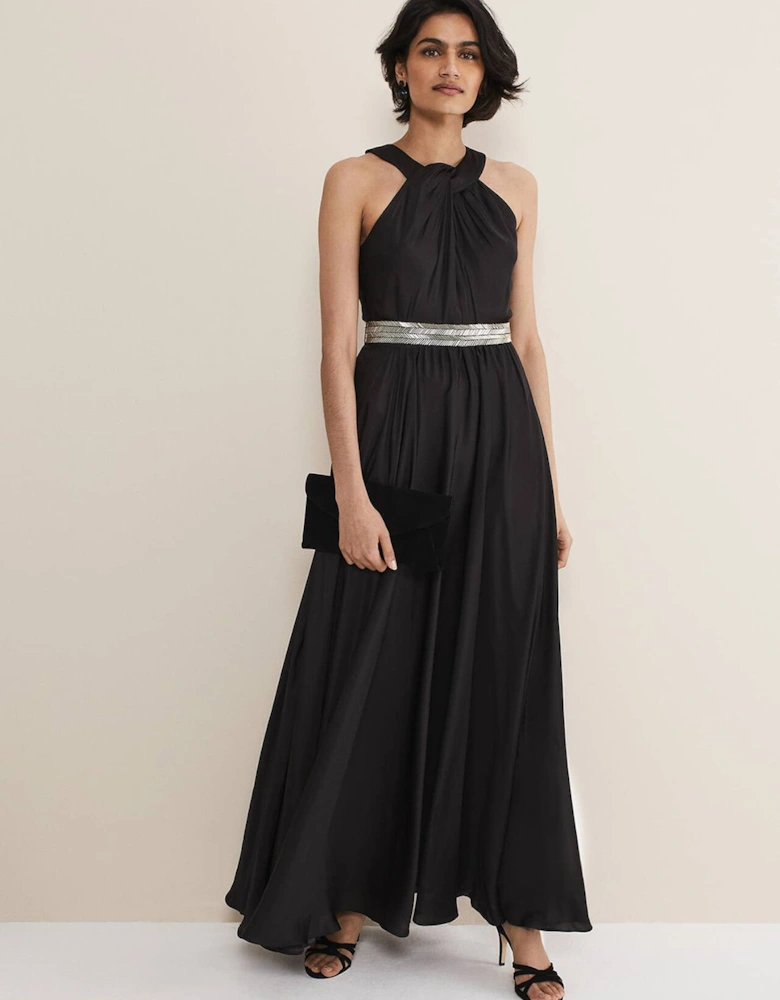 Vanessa Beaded Belt Maxi Dress