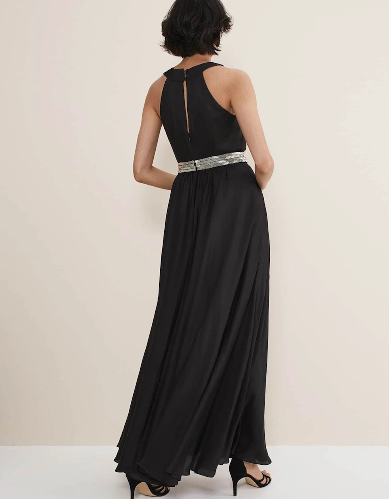 Vanessa Beaded Belt Maxi Dress