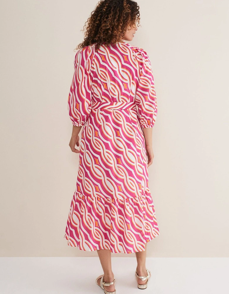 Georgie Cotton Geo Midi Dress