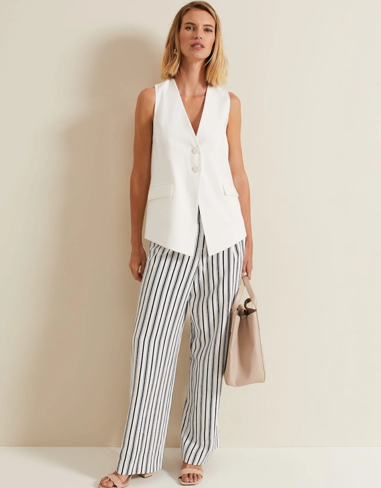 Selene Striped Wide Leg Suit Trousers