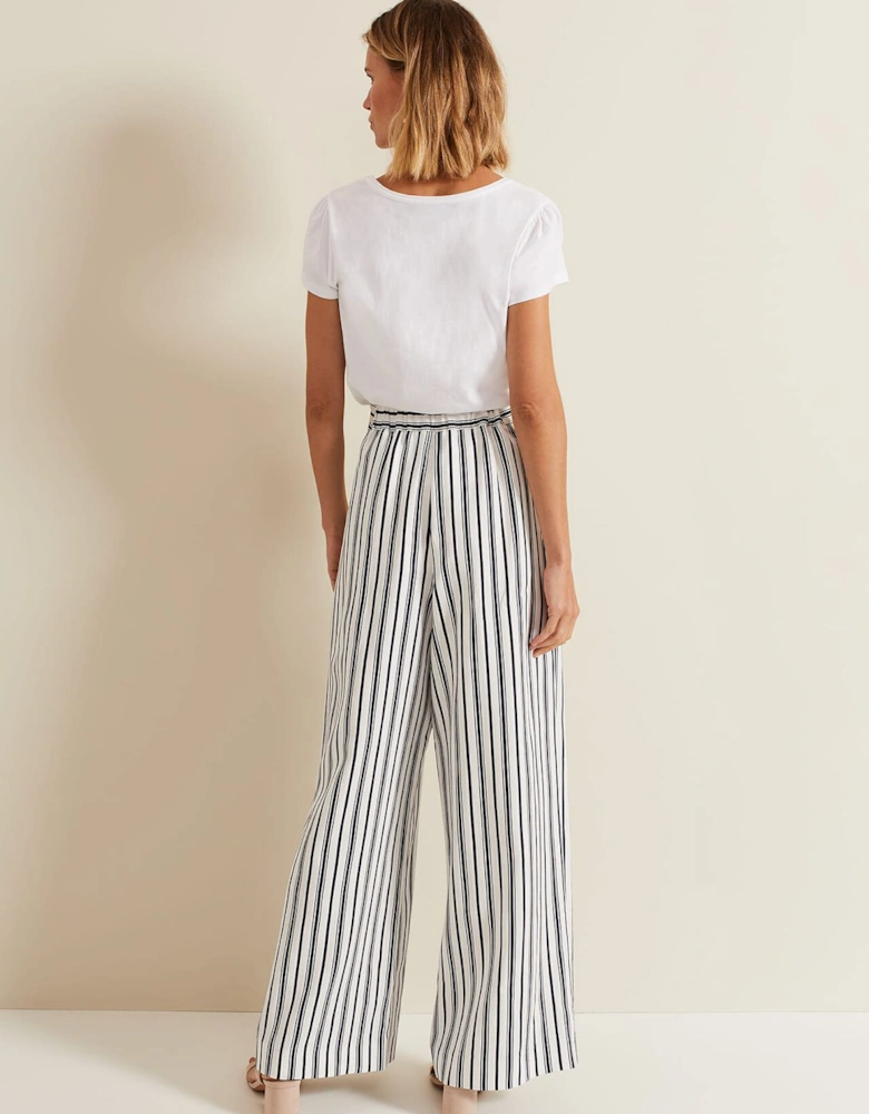 Selene Striped Wide Leg Suit Trousers