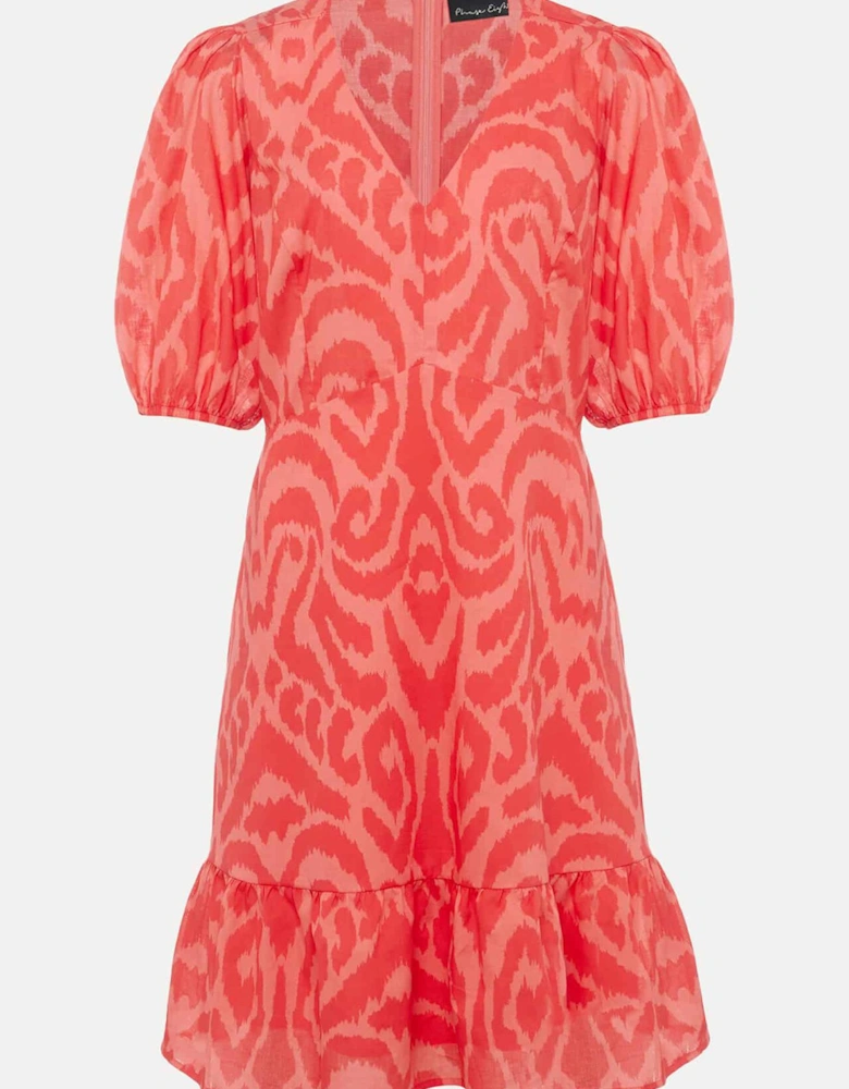 Krystal Cotton Abstract Mini Dress