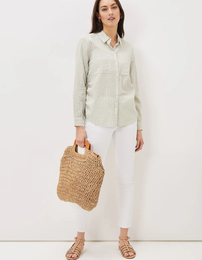 Oliva Ruched Side Stripe Shirt