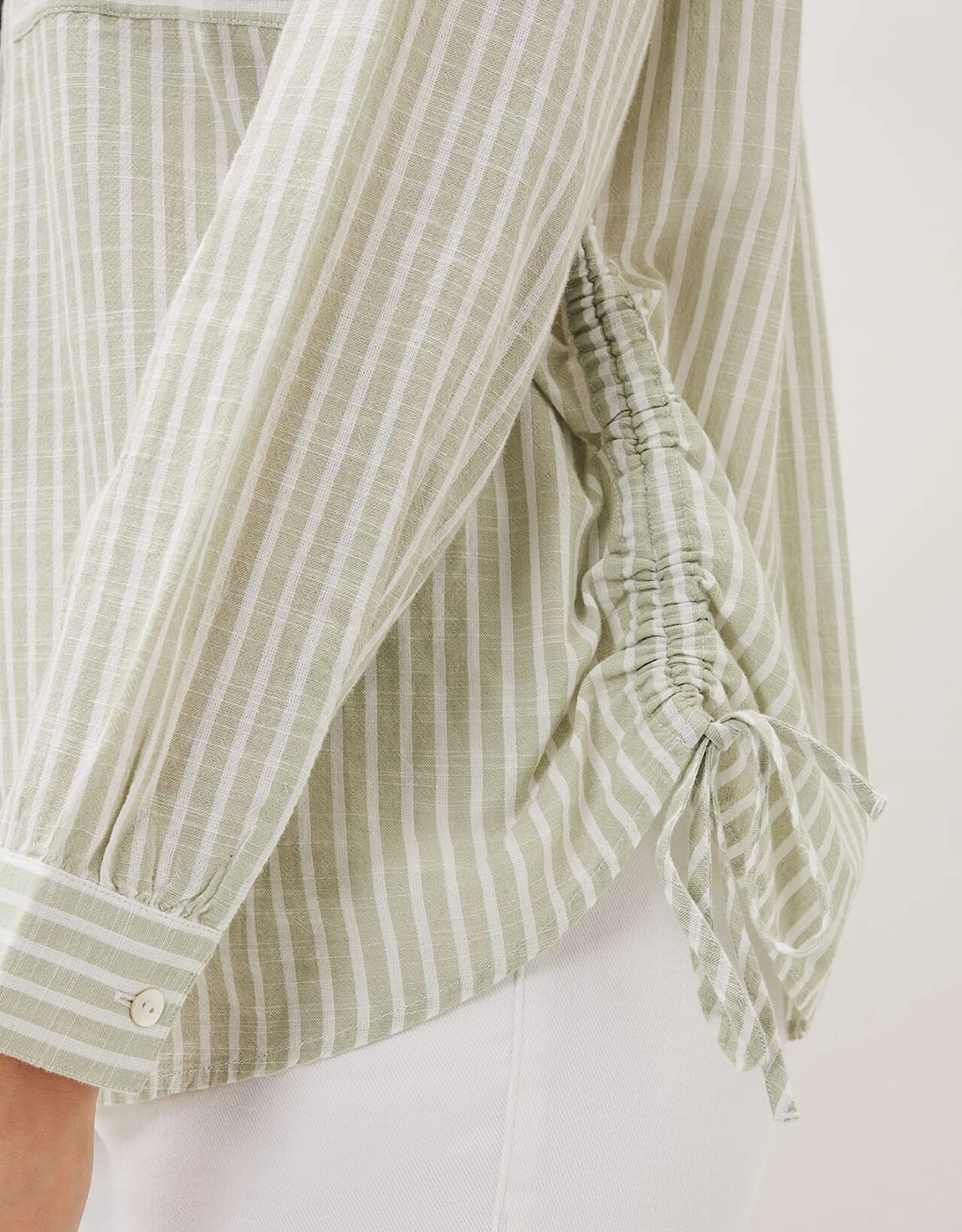 Oliva Ruched Side Stripe Shirt