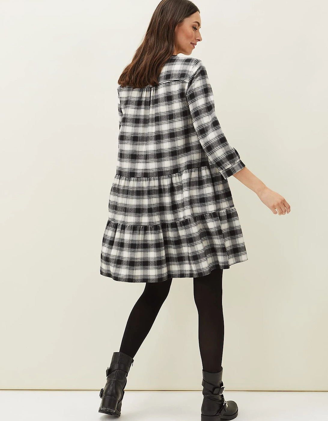 Meriah Check Swing Dress