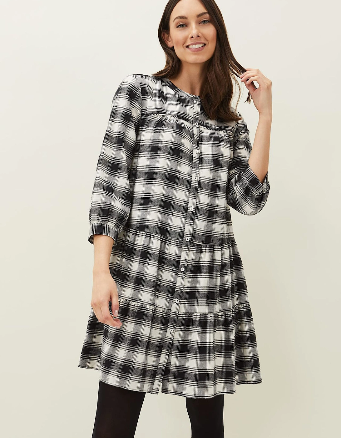 Meriah Check Swing Dress, 7 of 6