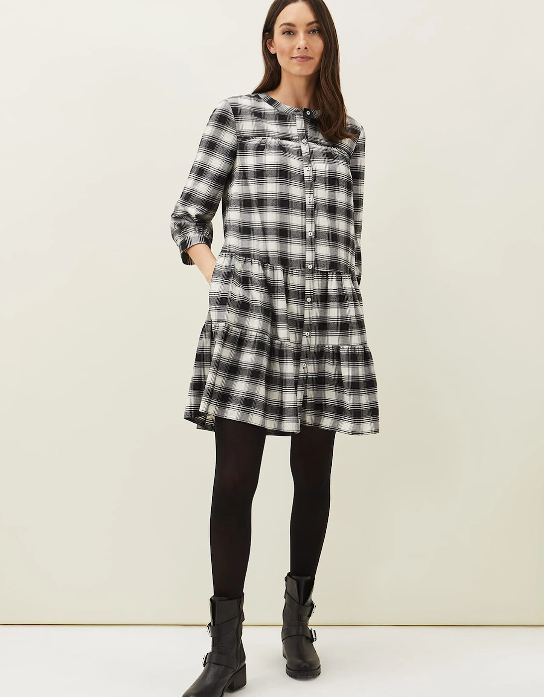 Meriah Check Swing Dress