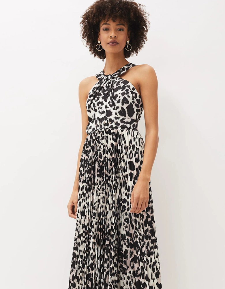 Chelsie Leopard Print Midaxi Dress