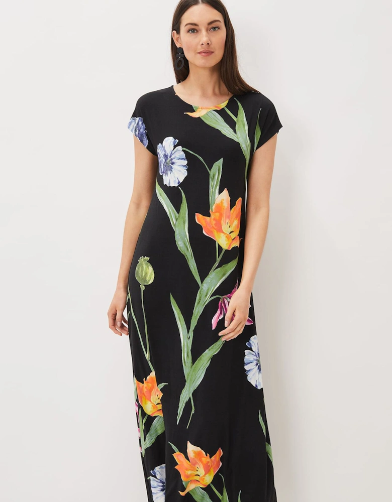 Aylie Jersey Large Florals Maxi Dress