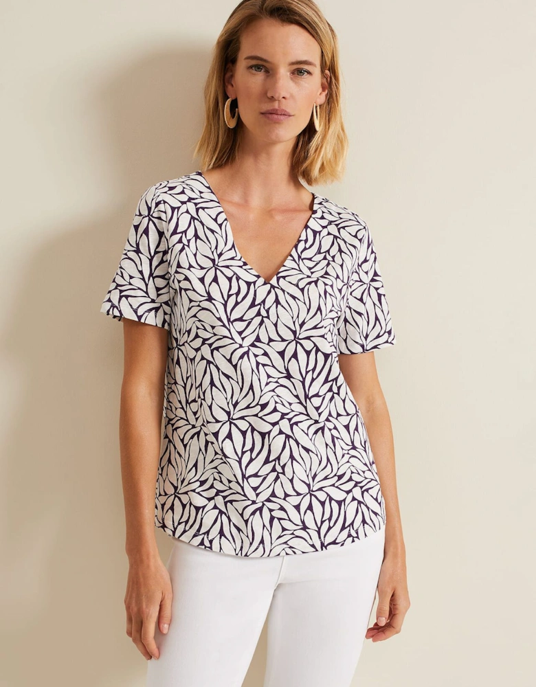 Alice Leaf Print Top