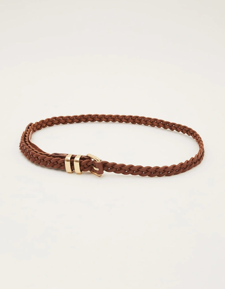 Thin Plaited Waist Belt