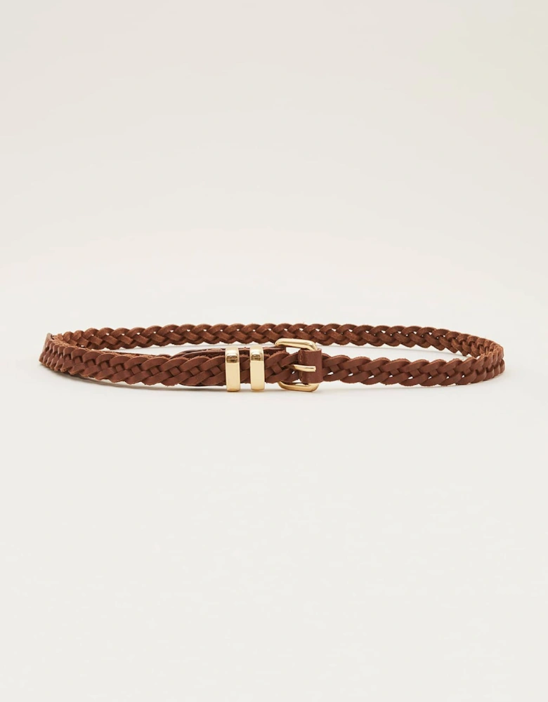 Thin Plaited Waist Belt