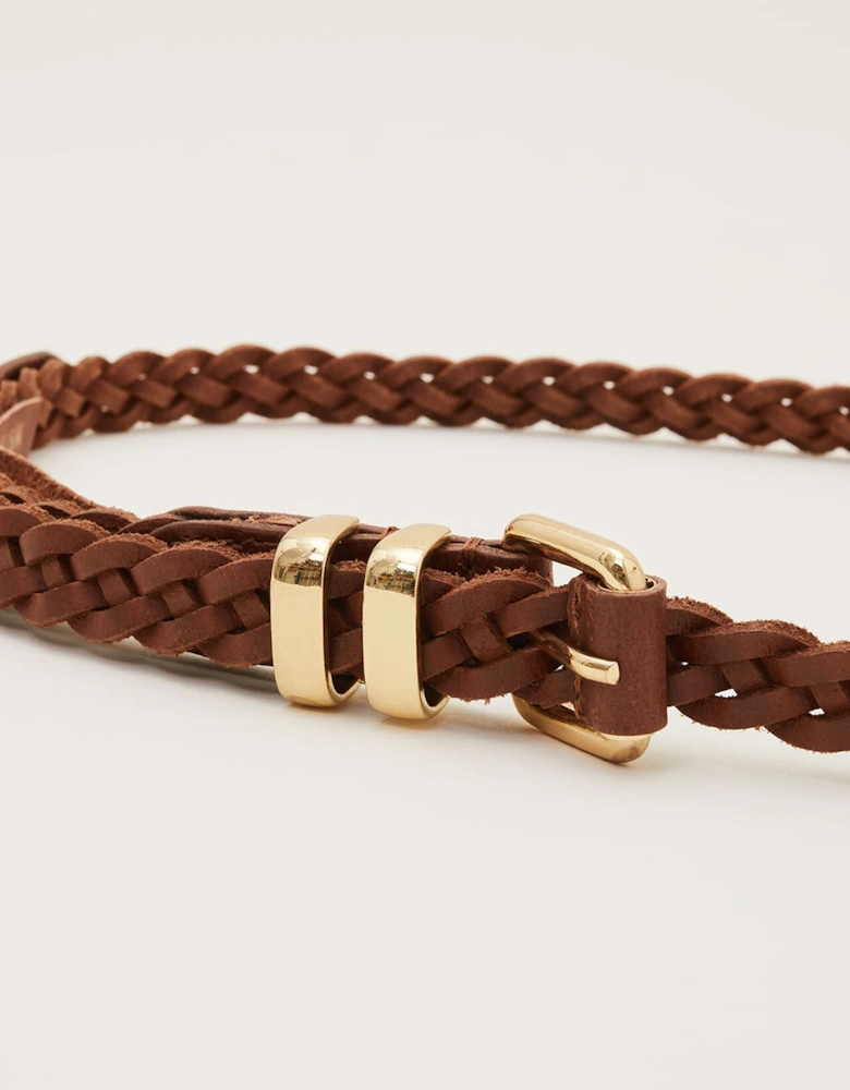 Thin Plaited Waist Belt