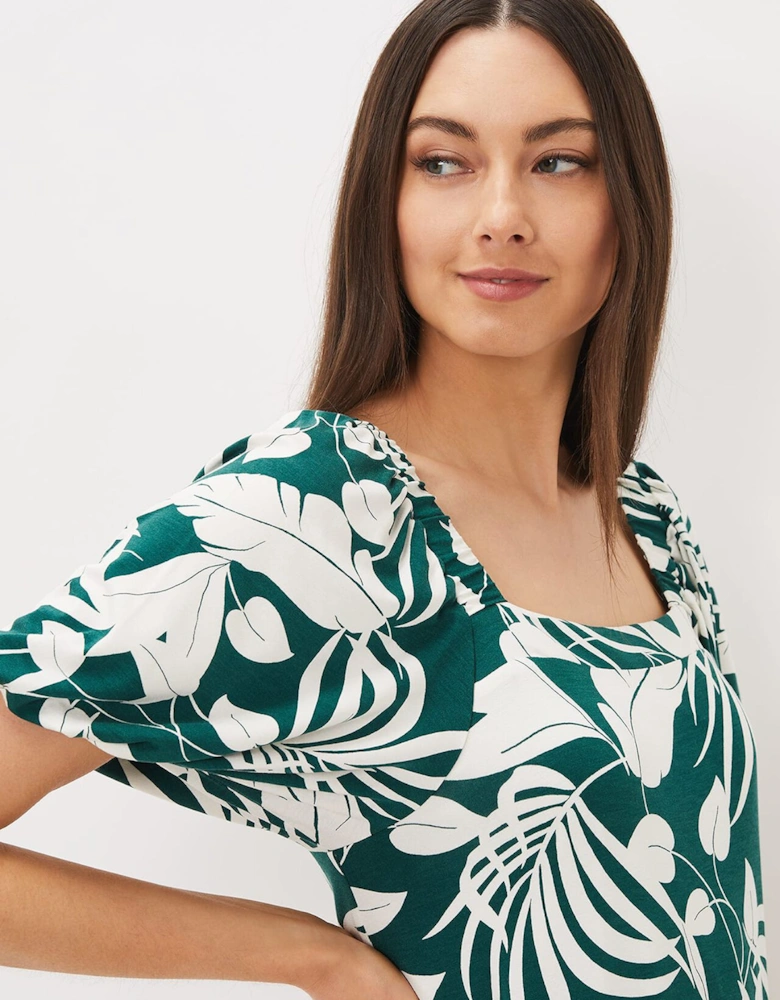 Aayra Palm Print Midaxi Dress