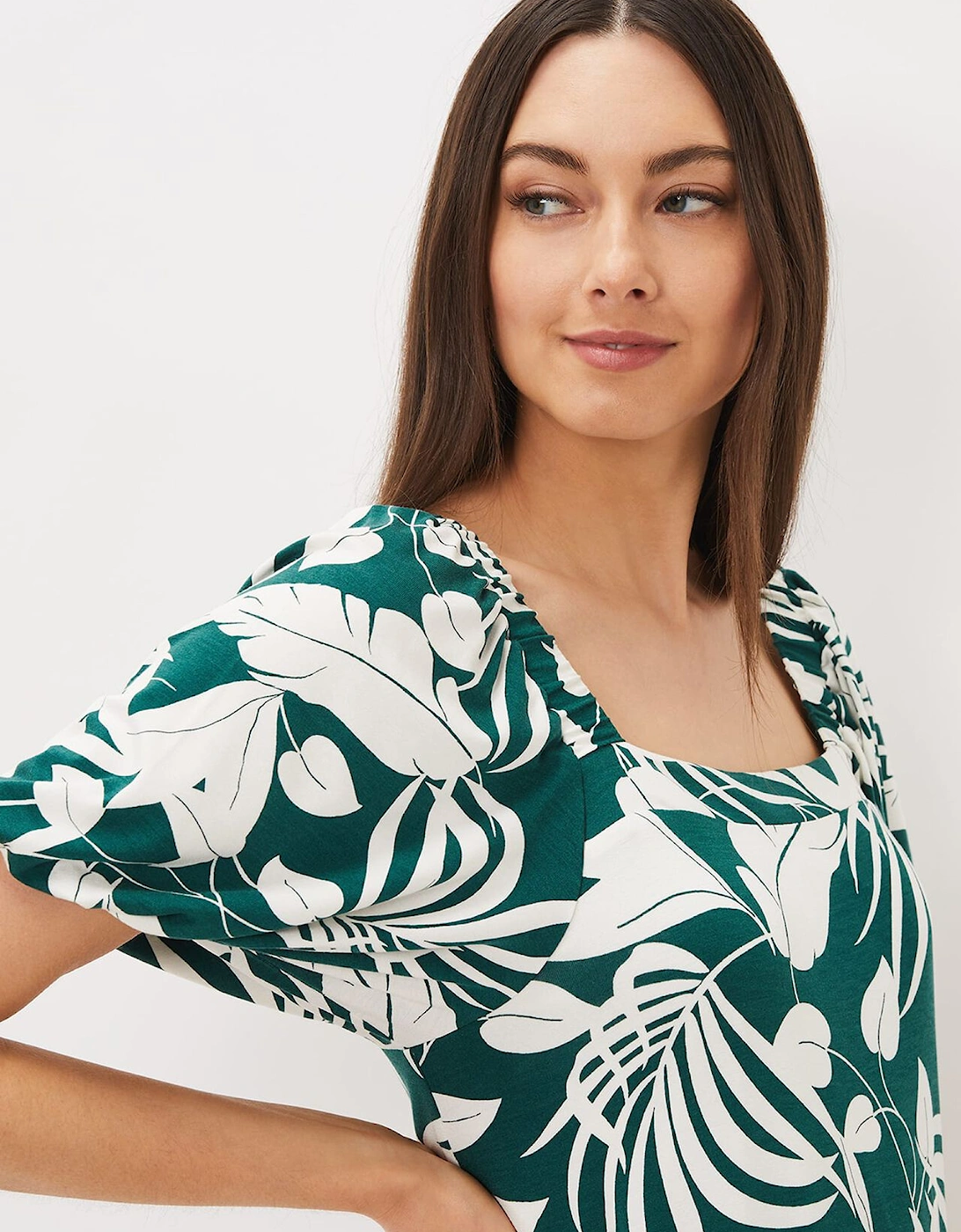 Aayra Palm Print Midaxi Dress