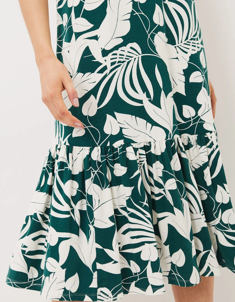 Aayra Palm Print Midaxi Dress