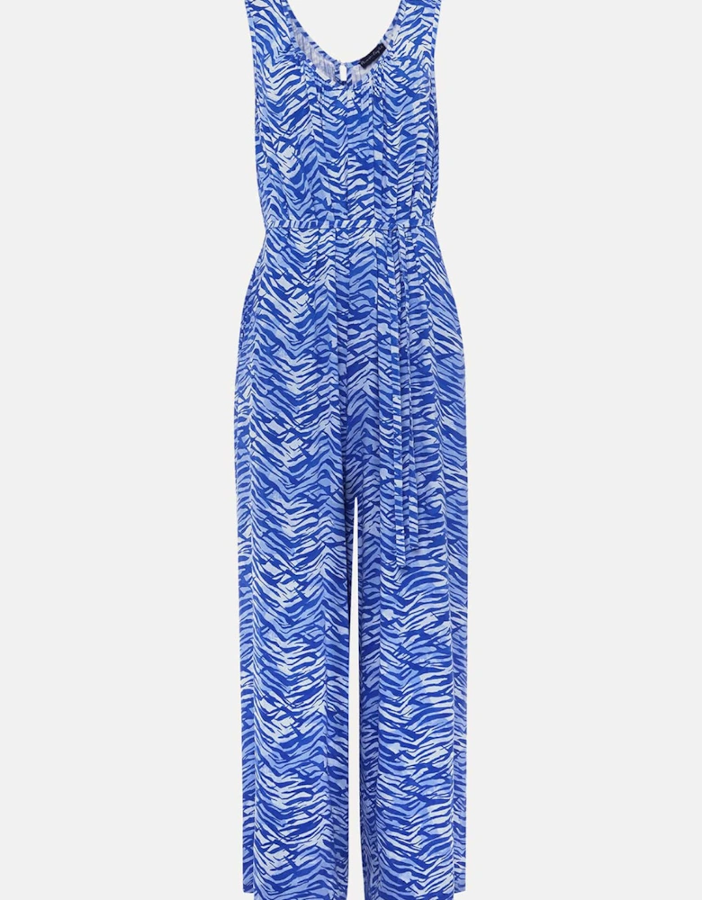 Juliana Zebra Print Jersey Jumpsuit