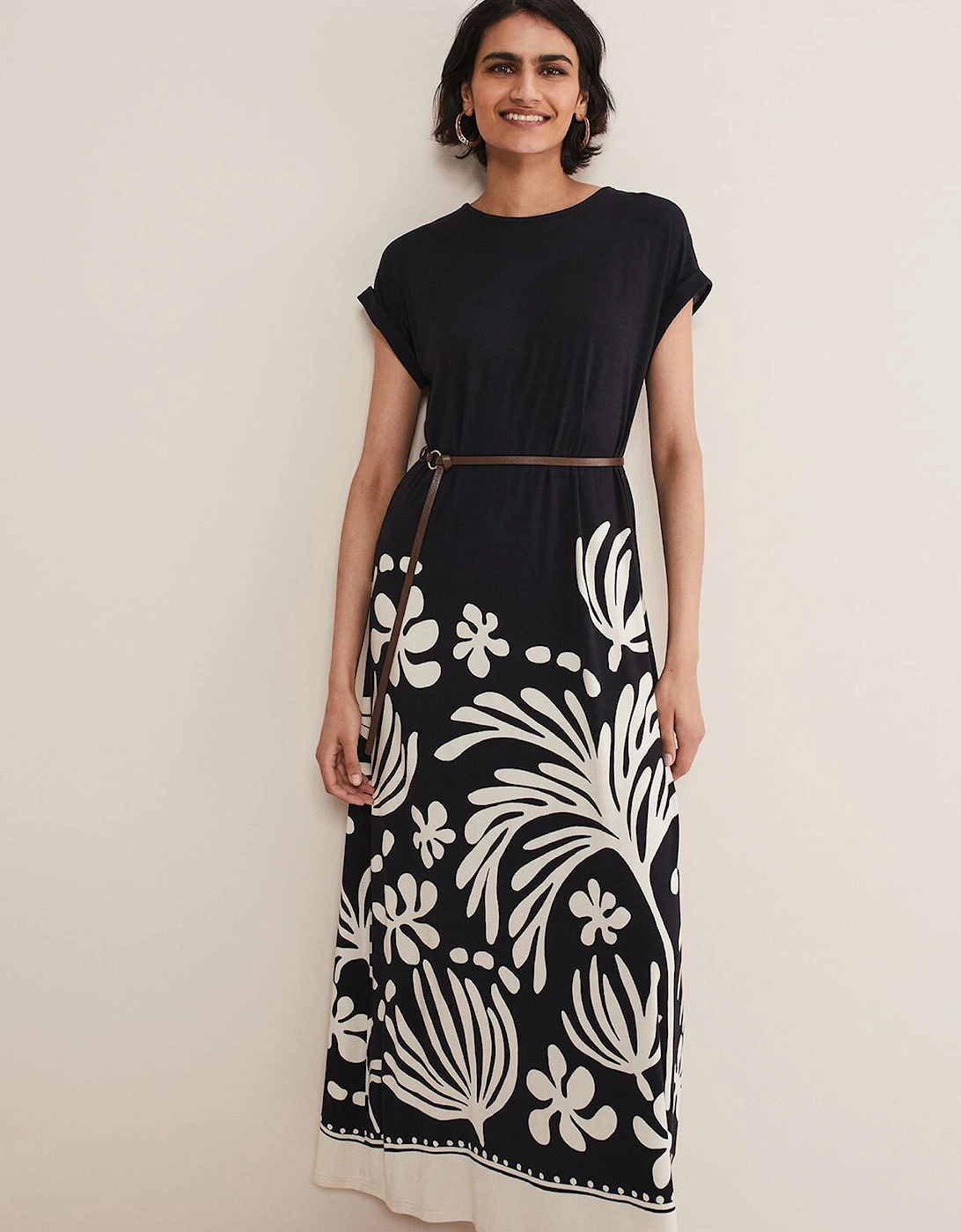 Jeanne Placement Print Jersey Maxi Dress