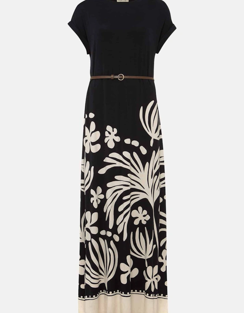 Jeanne Placement Print Jersey Maxi Dress