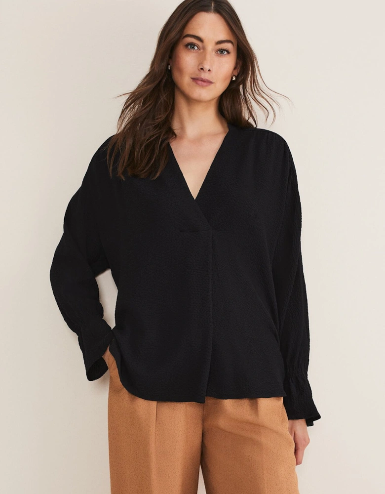 Kym V-Neck Textured Blouse