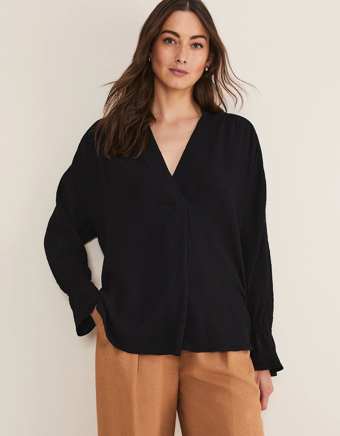 Kym V-Neck Textured Blouse, 8 of 7