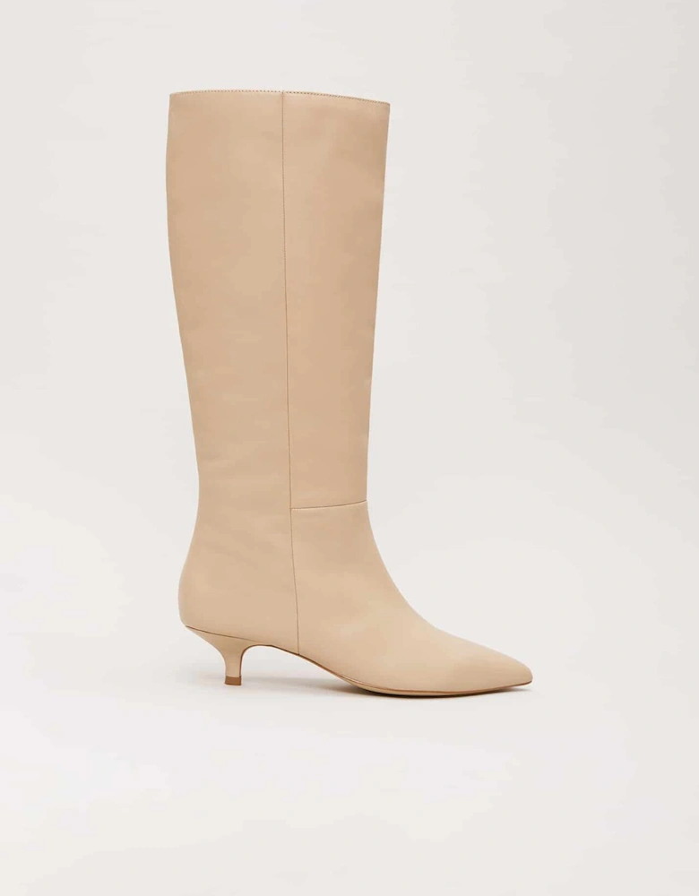 Knee High Kitten Heel Boot