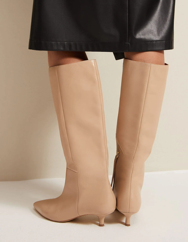 Knee High Kitten Heel Boot