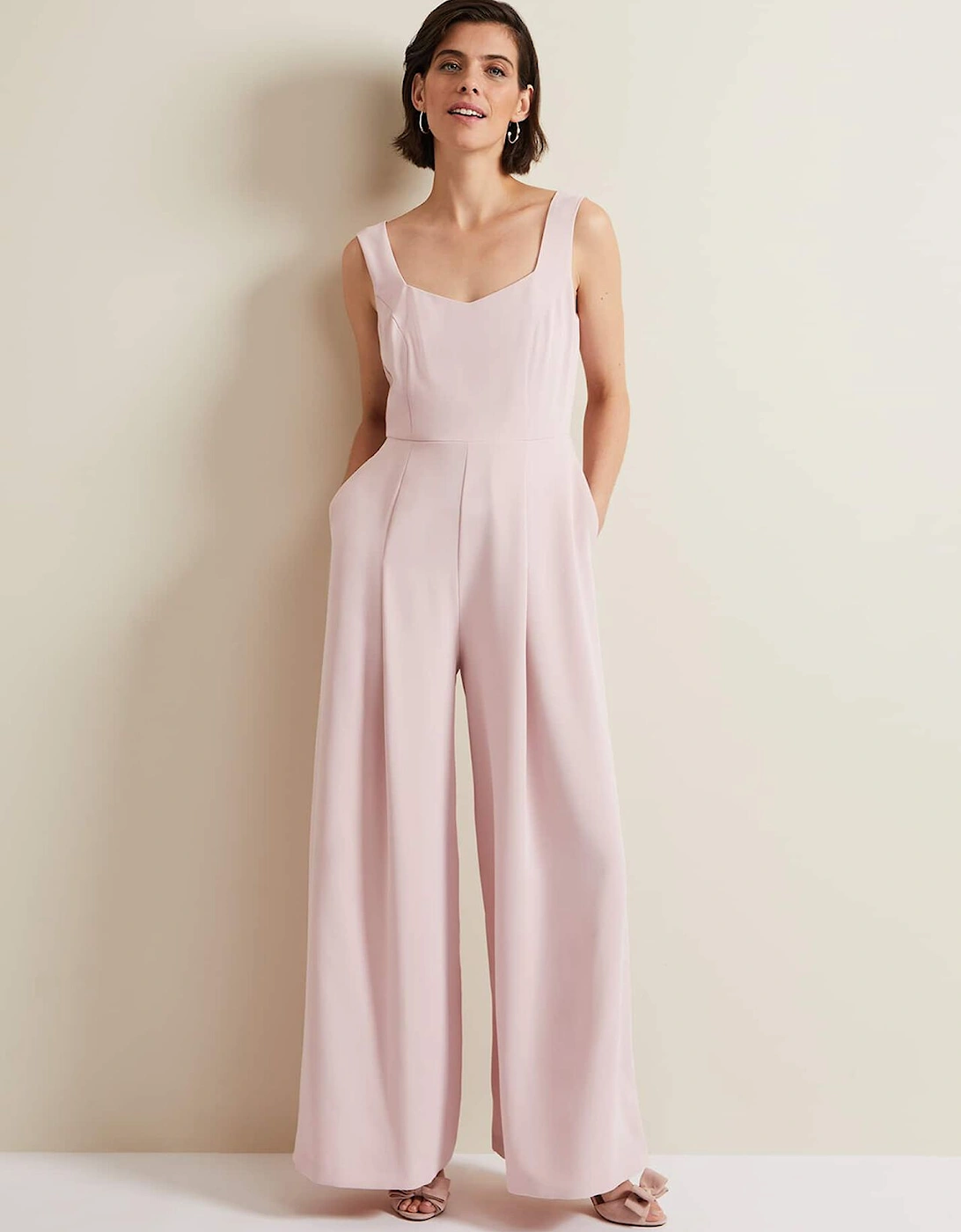 Mariposa Pale Pink Lace Jumpsuit