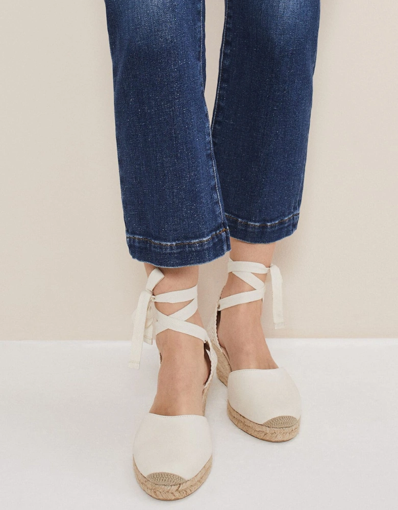 Suede Ankle Tie Espadrille Shoe