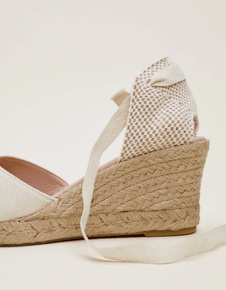 Suede Ankle Tie Espadrille Shoe