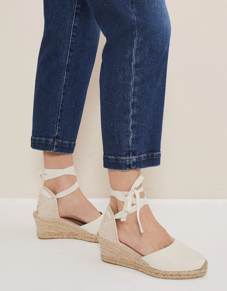 Suede Ankle Tie Espadrille Shoe