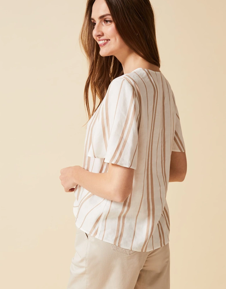 Leanna Stripe Tie Blouse