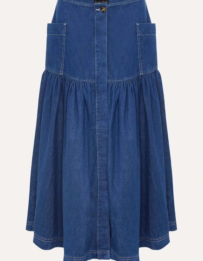 Elodie Tiered Denim Skirt