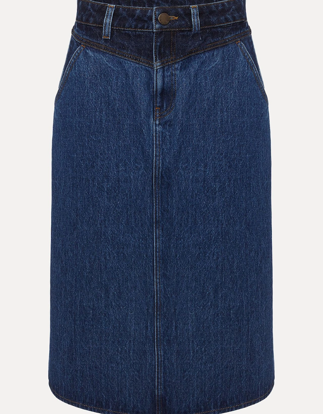 Delta Two Tone Denim Midi Skirt