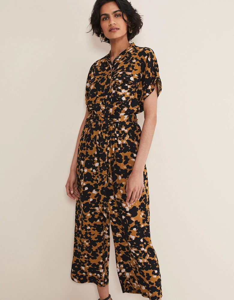 Nell Abstract Cropped Wide Leg Jumpsuit