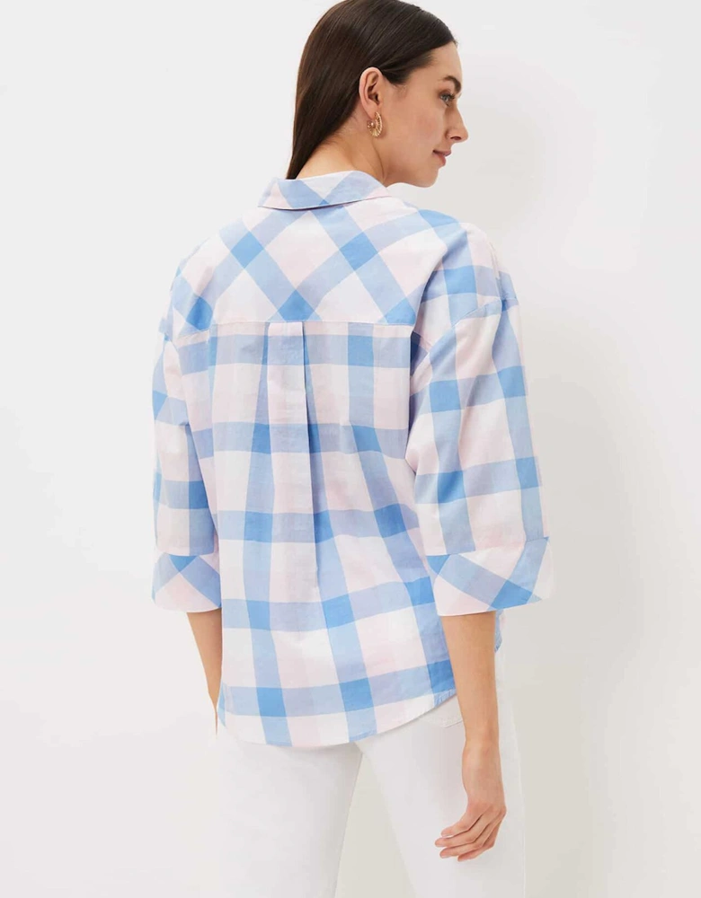 Della Gingham Tie Front Blouse