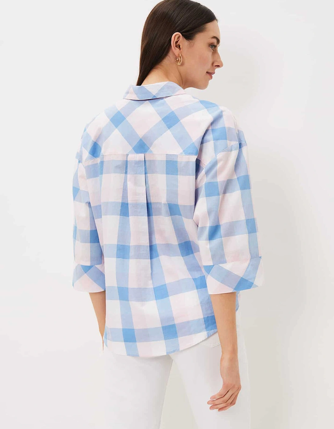 Della Gingham Tie Front Blouse