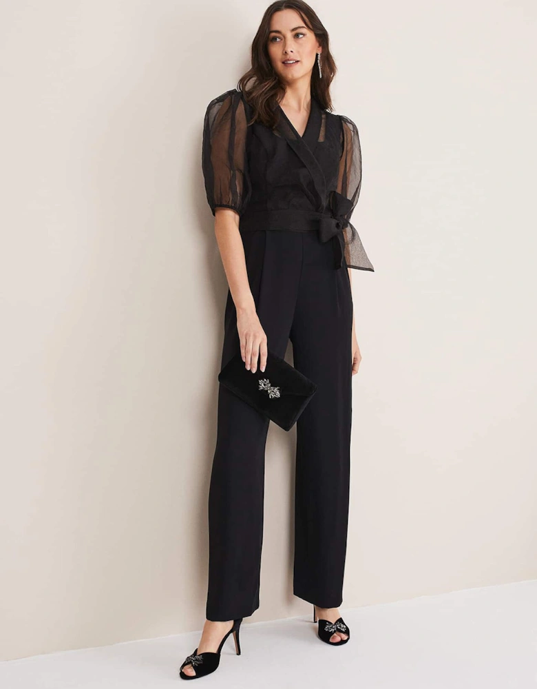 Brontie Puff Sleeve Wide Leg Jumpsuit