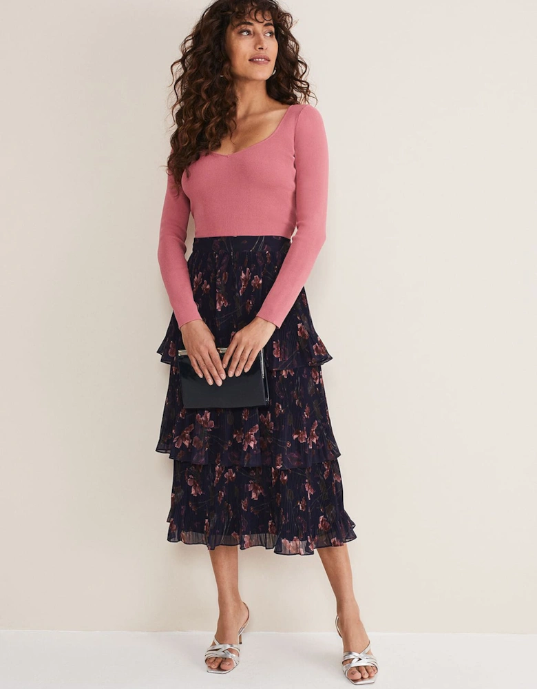 Selena Tiered Printed Skirt