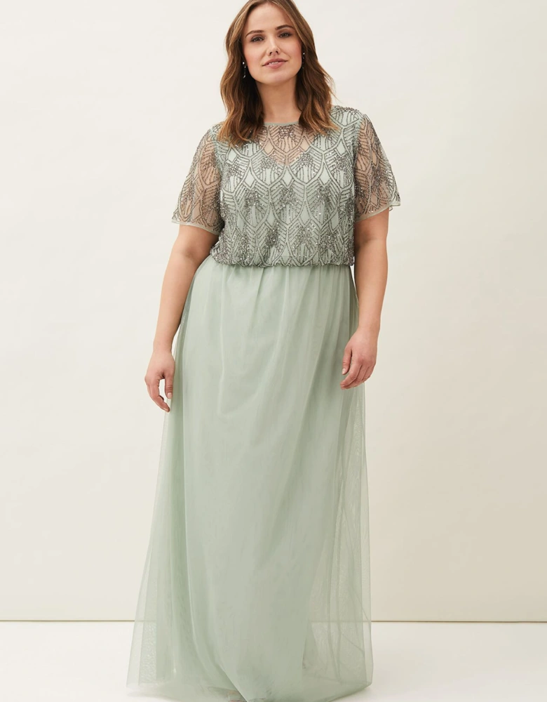 Tomasi Beaded Tulle Maxi Dress